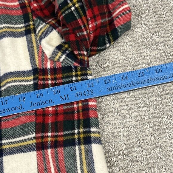 Express Blazer Jacket Womens Large Wool Blend Red Ivory Tartan Plaid Vintage 90s - Picture 5 of 6